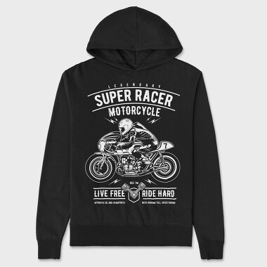 Super Racer Motorcycle, Hanorac Oversize Barbati (Unisex)