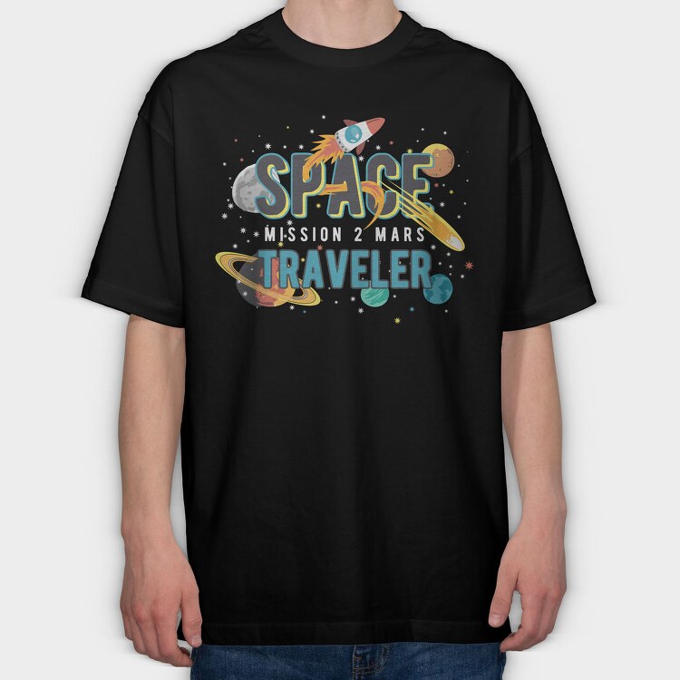 Space Explorer Vibes, Tricou Oversize Barbati (Unisex)