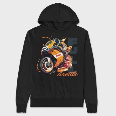 Racing Motorcycle With Rider Full Throttle, Hanorac Oversize Barbati (Unisex)