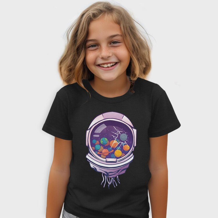 Astronaut Helmet And Planets, Tricou Copii