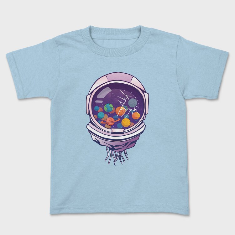 Astronaut Helmet And Planets, Tricou Copii