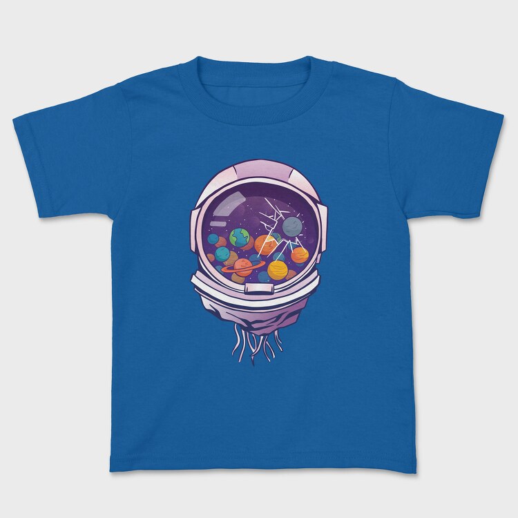 Astronaut Helmet And Planets, Tricou Copii