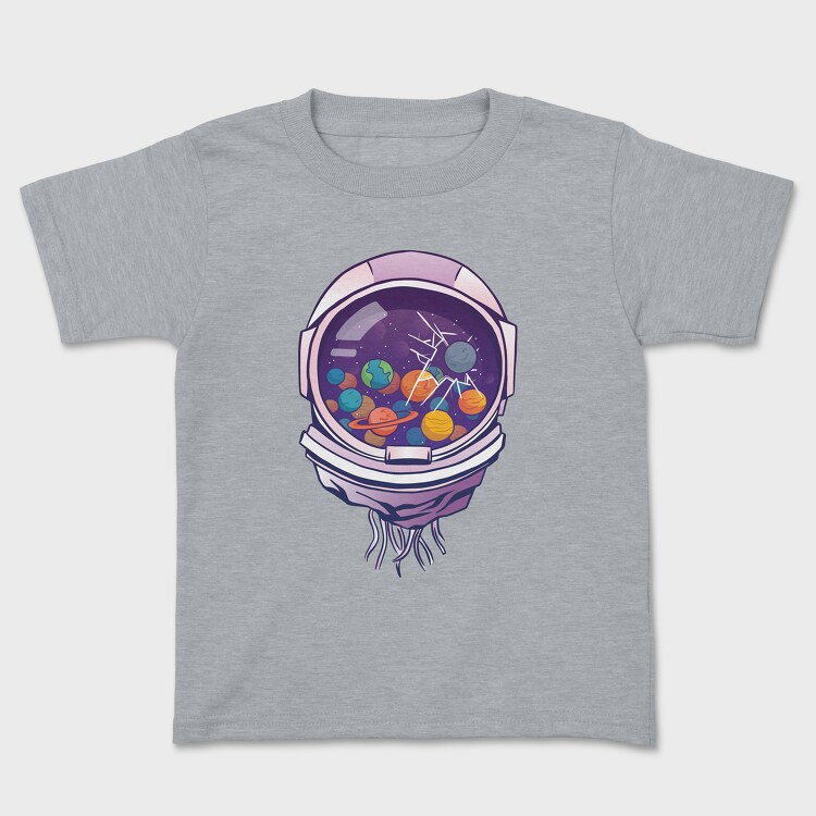 Astronaut Helmet And Planets, Tricou Copii