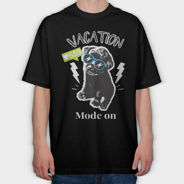 Vacation Mode On, Tricou Oversize Barbati (Unisex)