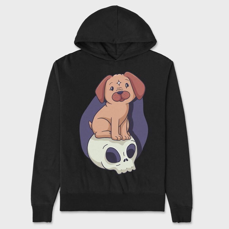 Pug Skull, Hanorac Oversize Barbati (Unisex)