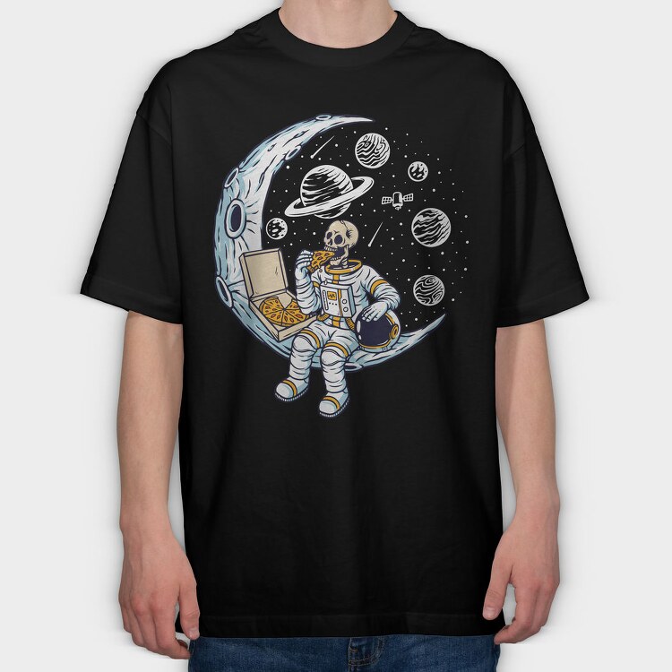 Space Pizza Astronaut, Tricou Oversize Barbati (Unisex)