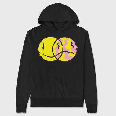 Happy Sad Emoji, Hanorac Oversize Barbati (Unisex)