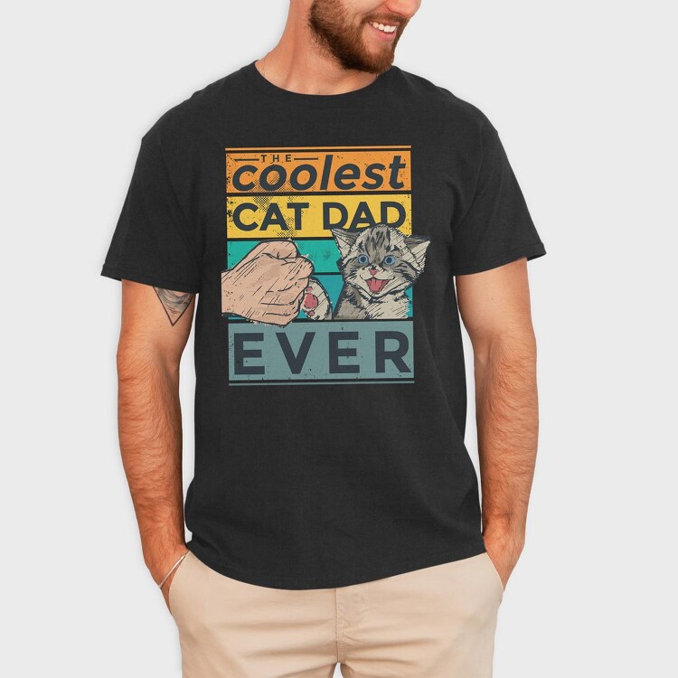 Coolest Cat Dad, Tricou Barbati (Unisex)