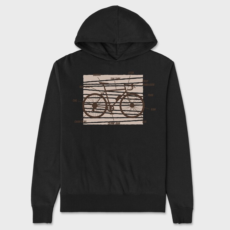 Bike Anatomy, Hanorac Oversize Barbati (Unisex)