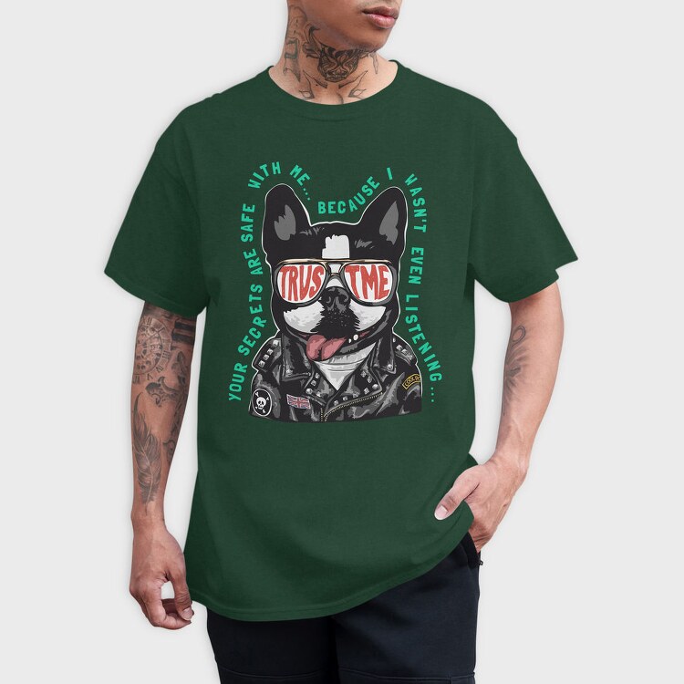 Doggy Cool Biker, Tricou Barbati (Unisex)