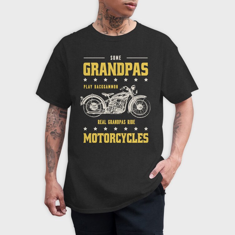 Real Graandpas Ride Motorcycles, Tricou Barbati (Unisex)