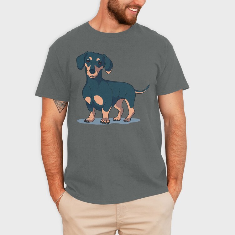 Dachshund, Tricou Barbati (Unisex)
