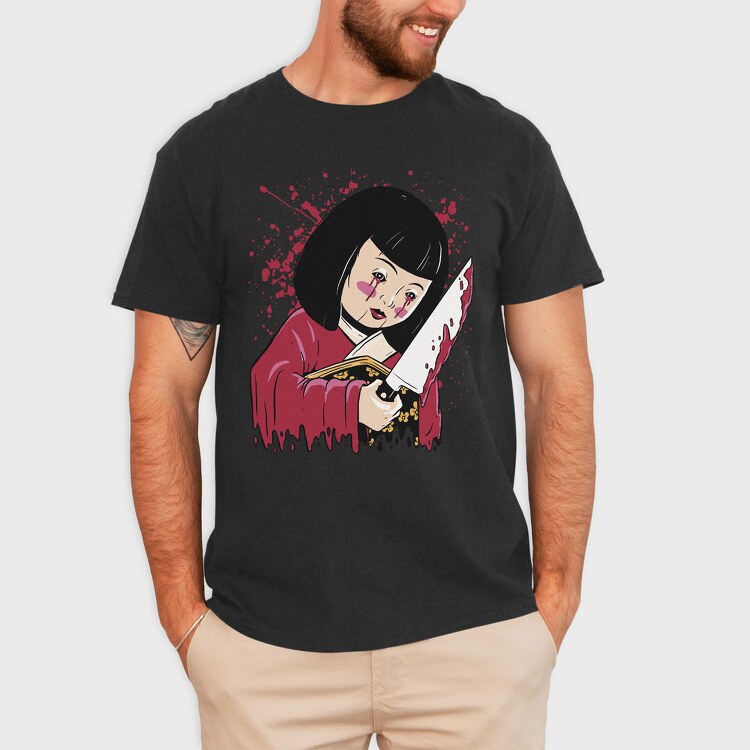 Scary Japanese Doll, Tricou Barbati (Unisex)