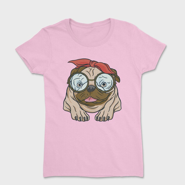 Pug With Glasses, Tricou Femei