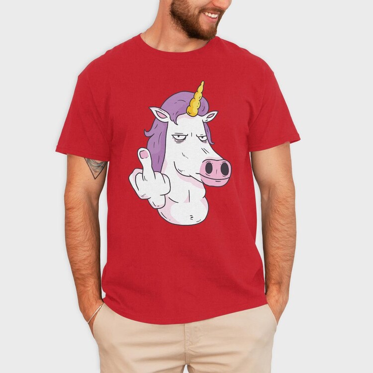 Middle Finger Unicorn, Tricou Barbati (Unisex)
