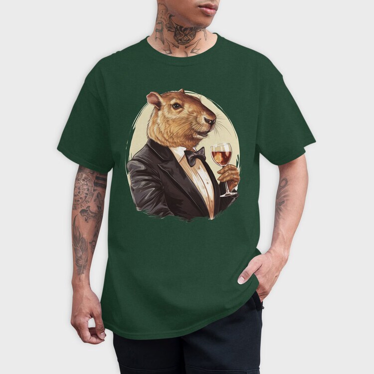 Capybara Drink, Tricou Barbati (Unisex)