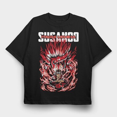 Itachis Susanoo Flame, Tricou Oversize Barbati (Unisex)
