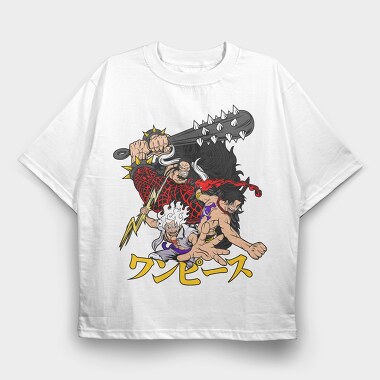 Luffy Ace Kaido, Tricou Oversize Barbati (Unisex)