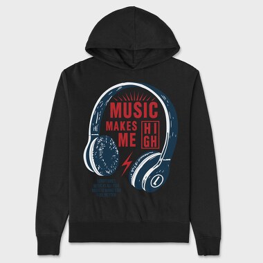 Music High Vibe, Hanorac Oversize Barbati (Unisex)