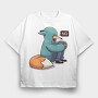 No Duck Fox, Tricou Oversize Barbati (Unisex)