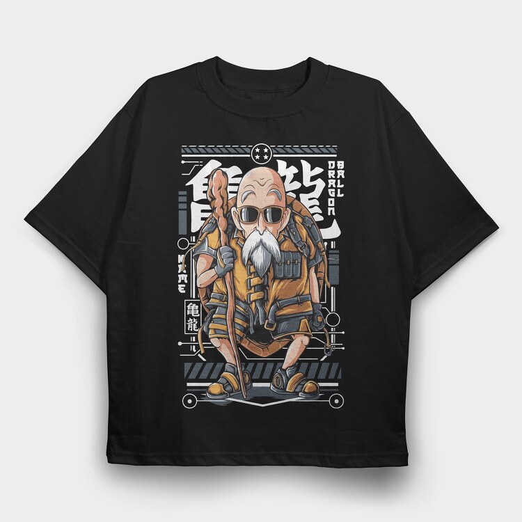 Roshi Cyberpunk Warrior, Tricou Oversize Barbati (Unisex)