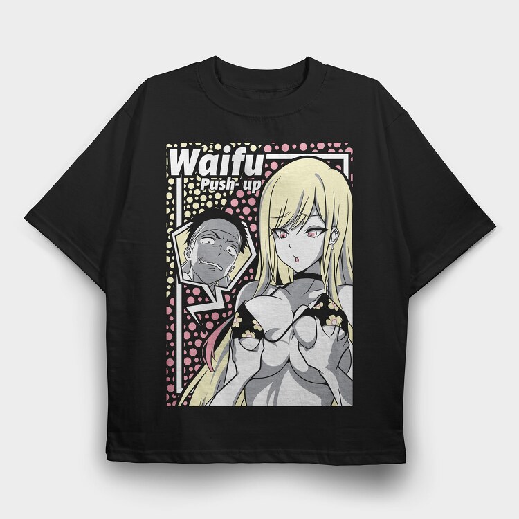 Waifu Push-Up Revolution, Tricou Oversize Barbati (Unisex)