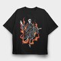 Flaming Grim Reaper, Tricou Oversize Barbati (Unisex)
