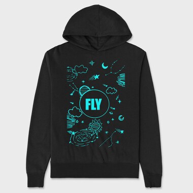 Fly Night Sky, Hanorac Oversize Barbati (Unisex)