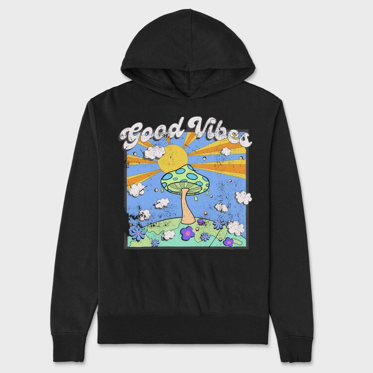 Good Vibes Mushroom, Hanorac Oversize Barbati (Unisex)