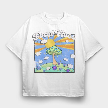 Good Vibes Mushroom, Tricou Oversize Barbati (Unisex)