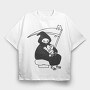 Grim Reaper Cat Rebellion, Tricou Oversize Barbati (Unisex)