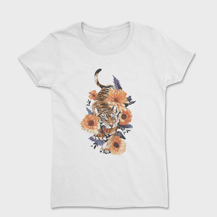Tiger Floral Attitude, Tricou Femei