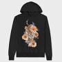 Tiger Floral Attitude, Hanorac Oversize Barbati (Unisex)