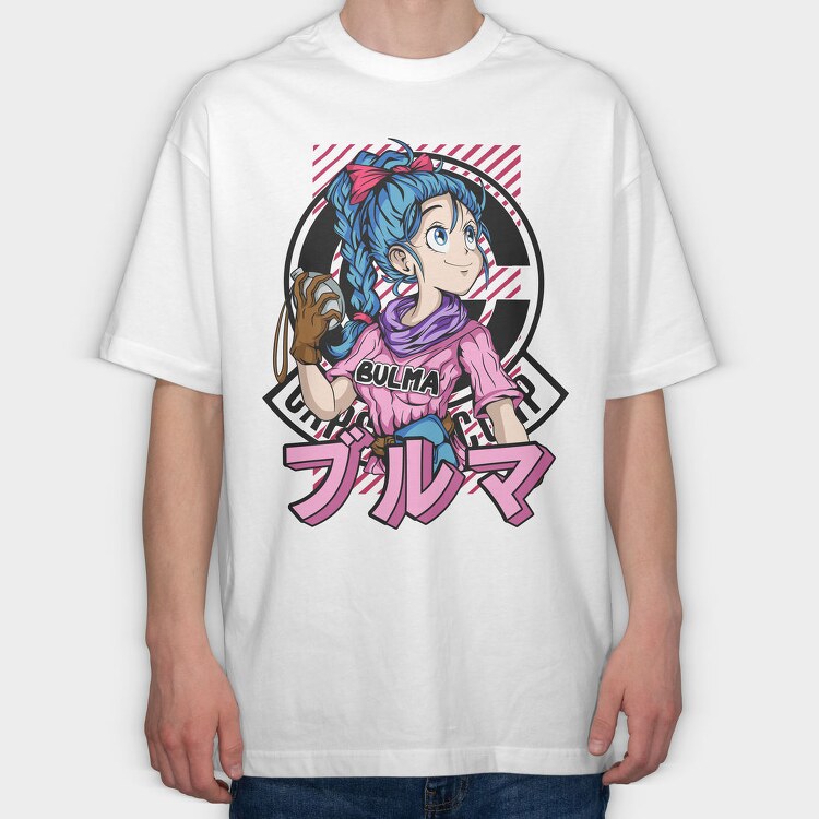 Bulma Anime Vibes, Tricou Oversize Barbati (Unisex)