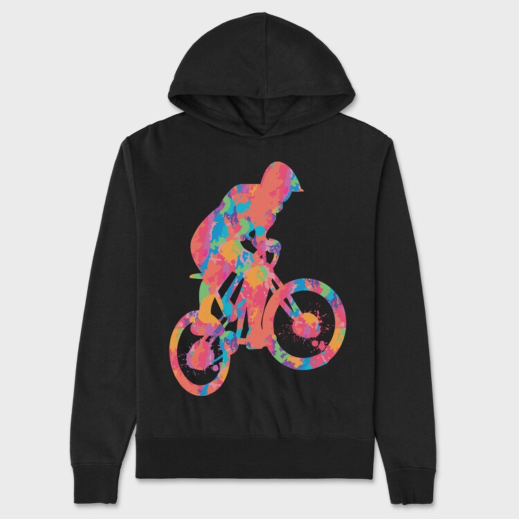 Colorful Cyclist, Hanorac Oversize Barbati (Unisex)