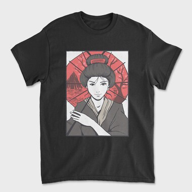 Geisha Umbrella, Tricou Barbati (Unisex)