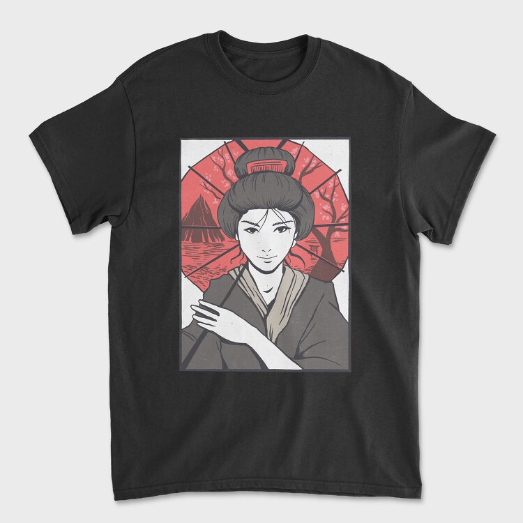 Geisha Umbrella, Tricou Barbati (Unisex)