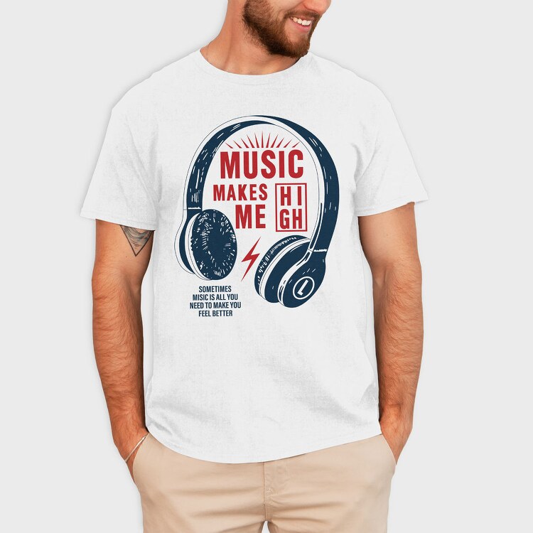 Music High Vibe, Tricou Barbati (Unisex)