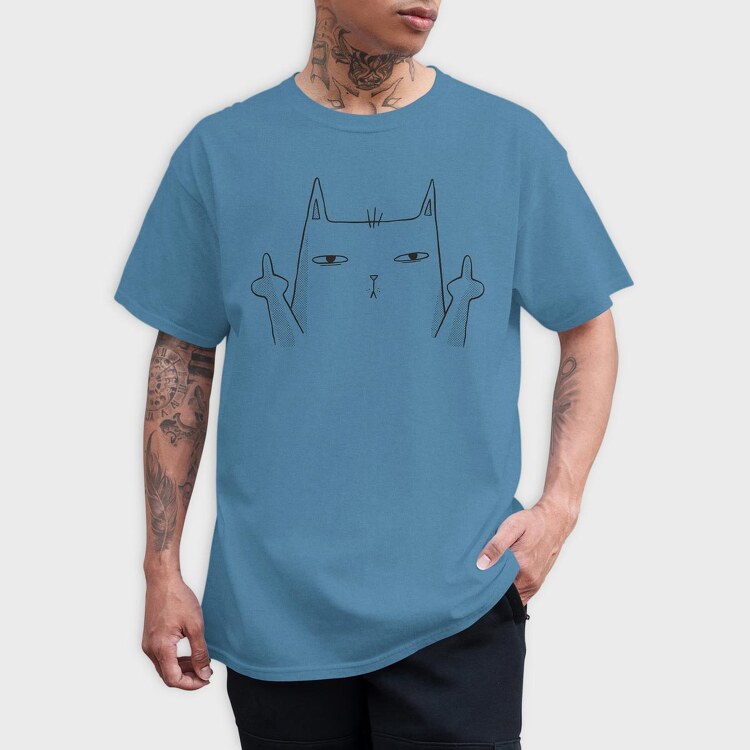 Middle Finger Cat, Tricou Barbati (Unisex)