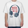 Music High Vibe, Tricou Oversize Barbati (Unisex)