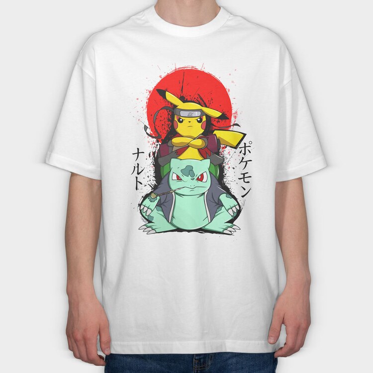 Pikachu Ninja Warrior, Tricou Oversize Barbati (Unisex)