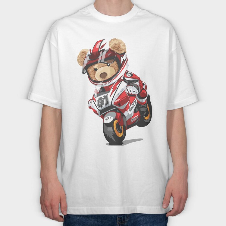 Teddy Racer Speed, Tricou Oversize Barbati (Unisex)