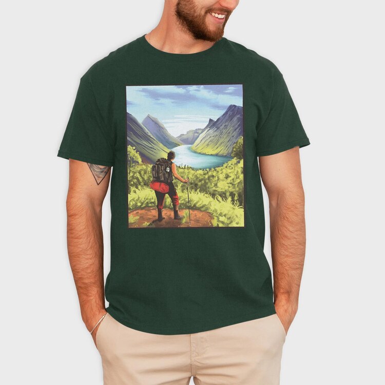 Hiker Landscape, Tricou Barbati (Unisex)
