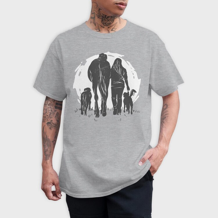 Girl Horse Dog, Tricou Barbati (Unisex)