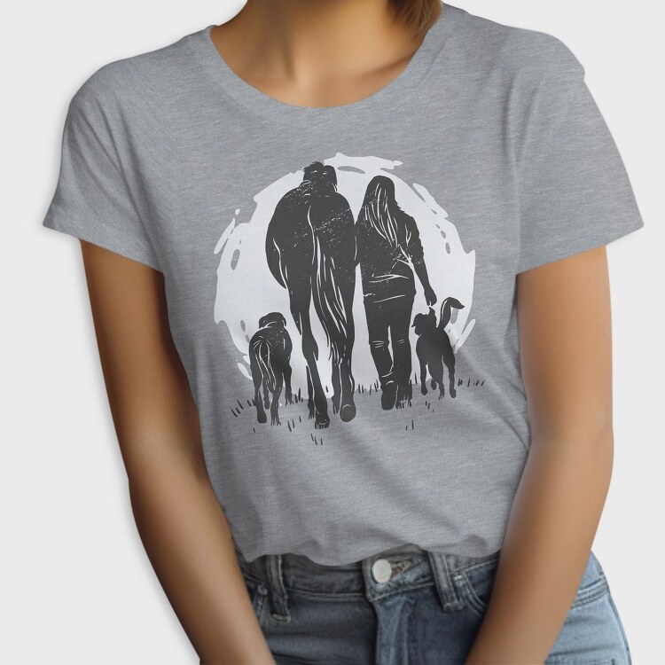 Girl Horse Dog, Tricou Femei