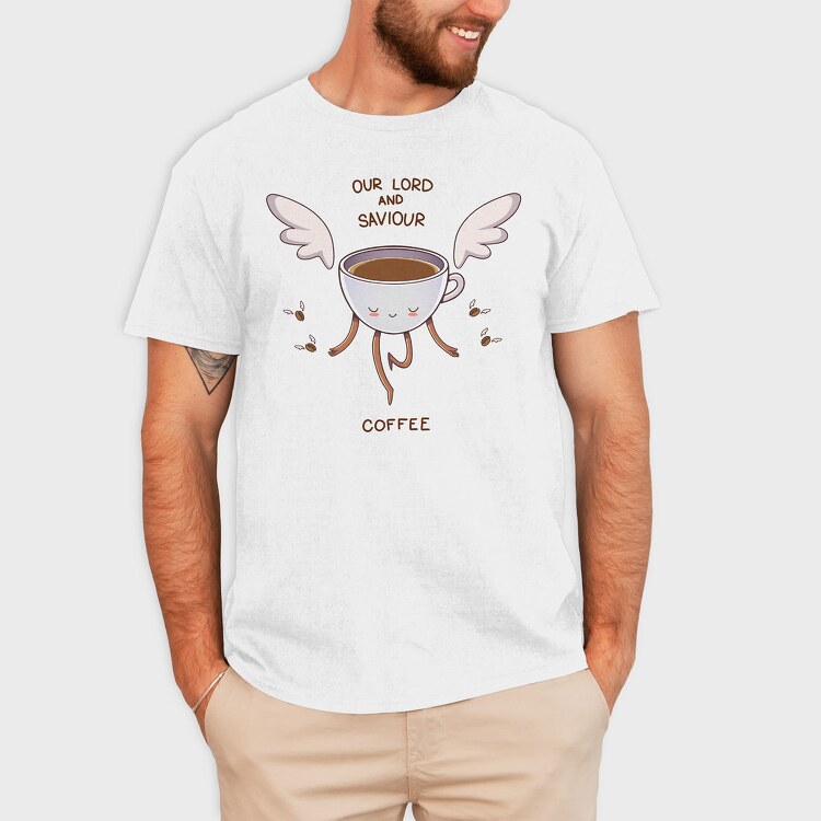 Flying Coffee Angel, Tricou Barbati (Unisex)