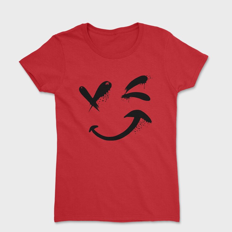 Tricou Femei, Emoji Happy Face