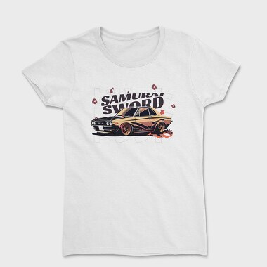 Car Jdm Japan Samurai Sword Flowers, Tricou Femei