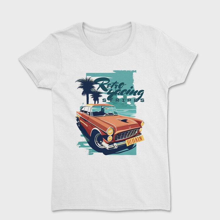 Tricou Femei, Classic Car Beach Trees