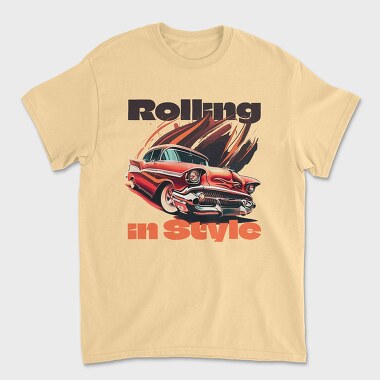 Classic Muscle Car Line Rolling, Tricou Barbati (Unisex)